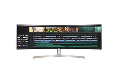 LG 49WL95C-WY 32:9 UltraWide Monitor 49" Dual DQHD (5120 x 1440) Curved IPS Display, HDR10, USB Type-C with 85W PD, sRGB 99% Color Gamut, Height/Swivel/Tilt Adjustable Stand - Black and Silver