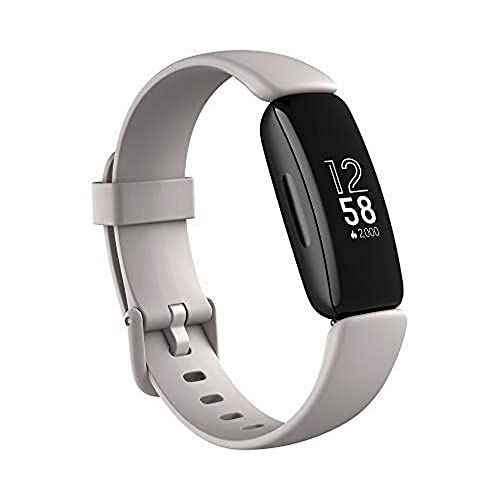 Fitbit Inspire 2 Health & Fitness Tracker with a Free 1-Year Fitbit Premium Trial, 24/7 Heart Rate, Lunar White, One Size (S & L Bands Included)