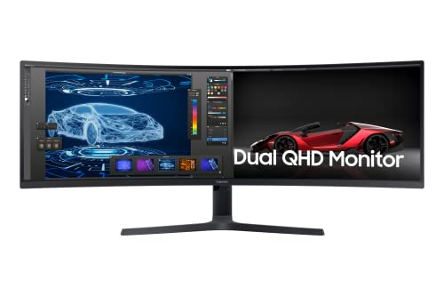 SAMSUNG 49" S95UA Super Ultrawide Dual QHD Monitor, 4ms, QLED, HDR400, USB-C, USB Hub, 120Hz, Height Adjustable Stand, (LS49A950UINXZA) 2022, Charcoal Black