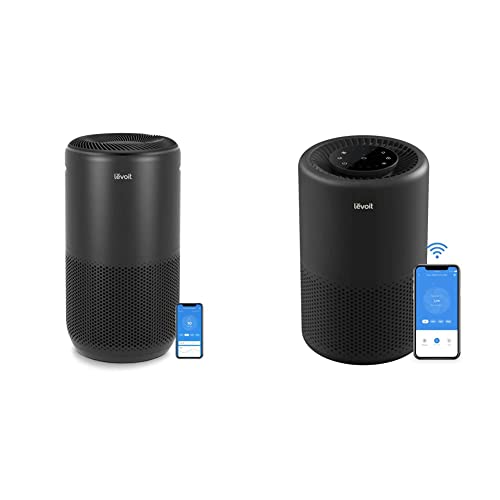 LEVOIT Air Purifiers for Home Large Room, 1005 sq.ft, Black & Air Purifiers for Home Large Room, Smart WiFi Alexa Control, H13 True HEPA Filter, Core 200S, Black,1 Pack