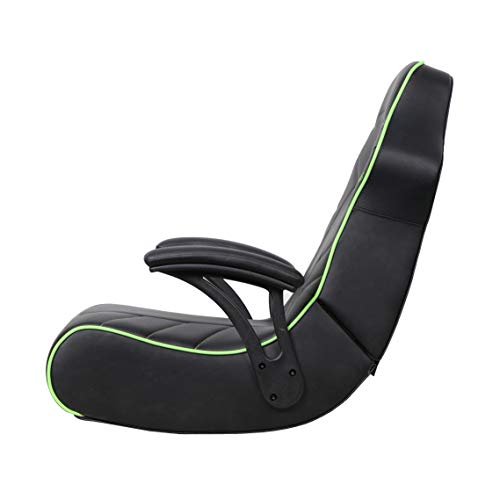 X Rocker Limewire 2.1 BT Floor Rocker Gaming Chair, 36.2" x 20.8" x 31.5", Black/Green