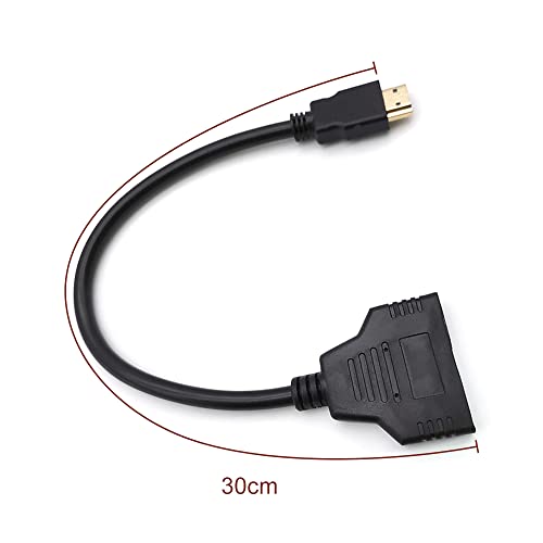 HDMI Splitter Cable Male 1080P to Dual HDMI Female 1 to 2 Way HDMI Splitter Adapter Cable for HDTV HD, LED, LCD, TV, Support Two TVs at The Same Time