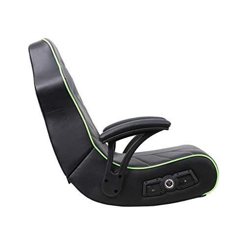 X Rocker Limewire 2.1 BT Floor Rocker Gaming Chair, 36.2" x 20.8" x 31.5", Black/Green