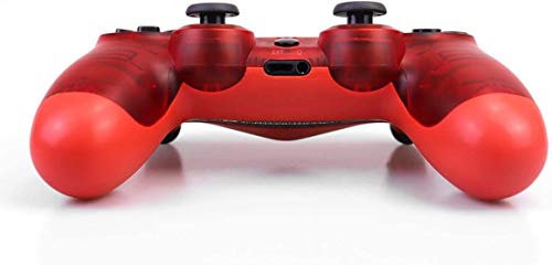 (Red Crystal) for Playstation 4 Controller, Wireless Gamepad for Playstation 4/Pro/Slim/PC(7/8/8.1/9.04/10) with Motion Motors and Audio Function Mini LED Indicator USB Cable and Anti-Slip
