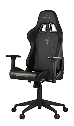 Tarok Essentials - Razer Edition Gaming Chair by Zen - Razer Chair Gaming - Video Game Chairs - Lime Green Gaming Chair - PC Gaming Chair Black Office Desk Chair Adult Leather XL Lumbar Support Gamer