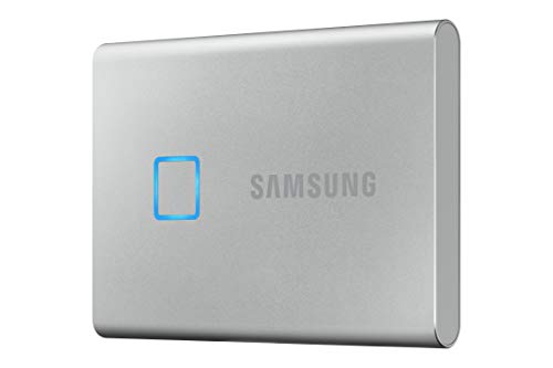 SAMSUNG T7 Touch Portable SSD 2TB - Up to 1050MB/s - USB 3.2 External Solid State Drive, Silver (MU-PC2T0S/WW)