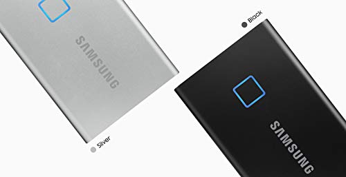 SAMSUNG T7 Touch Portable SSD 2TB - Up to 1050MB/s - USB 3.2 External Solid State Drive, Silver (MU-PC2T0S/WW)