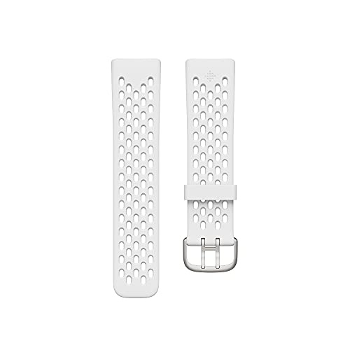 Fitbit Charge 5 Sport Accessory Band, Official Product, Frost White, Large