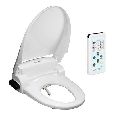 SmartBidet SB-1000 Electric Bidet Seat for Elongated Toilets with Remote Control- Electronic Heated Toilet Seat with Warm Air Dryer and Temperature Controlled Wash Functions (White)