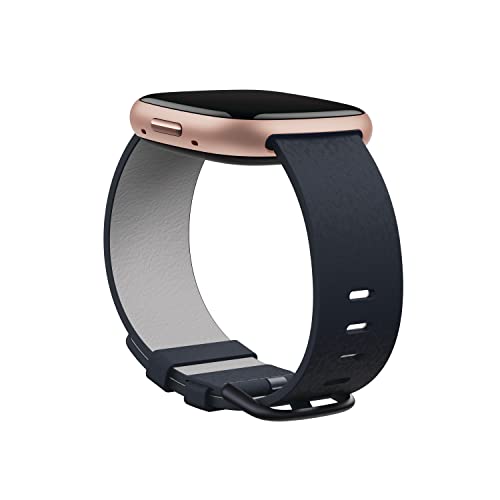 Vegan Leather Band for Fitbit 24mm Attach,Indigo,Large *Compatible with Sense 2, Sense, Versa 4 & Versa 3