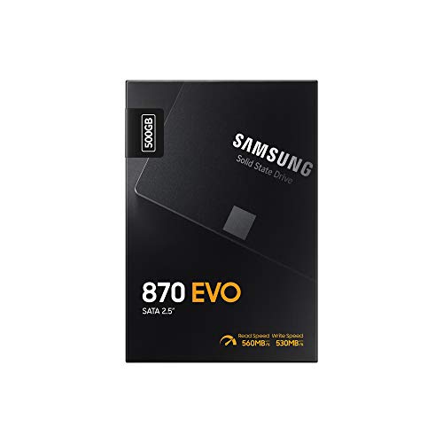 Samsung SSD 870 EVO, 500 GB, Form Factor 2.5”, Intelligent Turbo Write, Magician 6 Software, Black