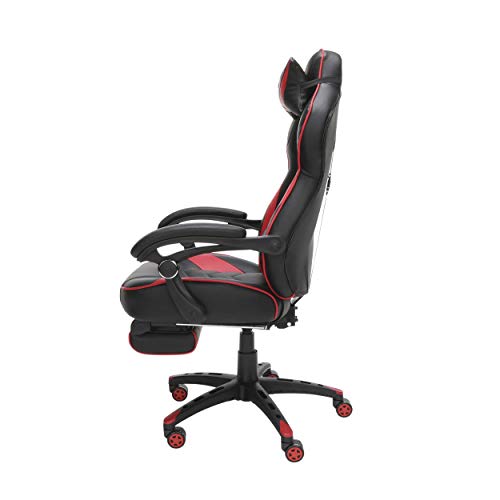 RESPAWN 110 Ergonomic Gaming Chair with Footrest Recliner - Racing Style High Back PC Computer Desk Office Chair - 360 Swivel, Adjustable Lumbar Support, Headrest Pillow, Padded Armrests - 2019 Red