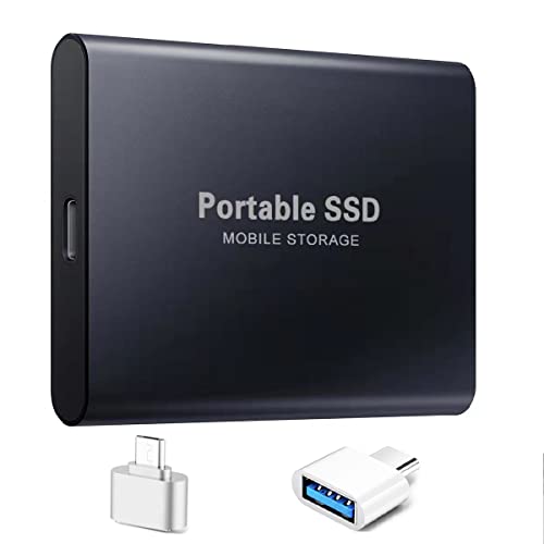 Portable SSD 4TB External Solid State Drive Mobile 4000GB SSD External Drive USB 3.1/USB-C High Speed for Desktop & Laptop,Windows PC,Mac,Linux (4T-Black-1)