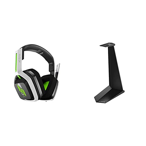 ASTRO Gaming A20 Wireless Headset Gen 2 for Xbox Series X | S, Xbox One, PC & Mac - White/Green + Astro Gaming Folding Heasdet Stand