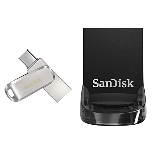 SanDisk 1TB Ultra Dual Drive Luxe USB Type-C - SDDDC4-1T00-G46 & 512GB Ultra Fit USB 3.1 Flash Drive - SDCZ430-512G-G46|Black|