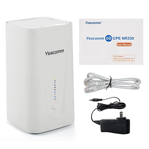 Yeacomm 5G Modem Router with Sim Card Slot,Up to 4.67Gbps 5G LTE Router,Voice Volte,WiFi-6 AX3600 Mobile Router Dual-Band NSA/SA,Wireless Modem for 5G/4G/3G Network