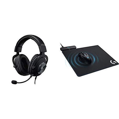 Logitech G Pro X Gaming Headset with Blue VO!CE Technology Bundle with Logitech G Powerplay Wireless Charging System for G703, G903 Lightspeed Wireless Gaming Mice, Cloth or Hard Gaming Mouse Pad