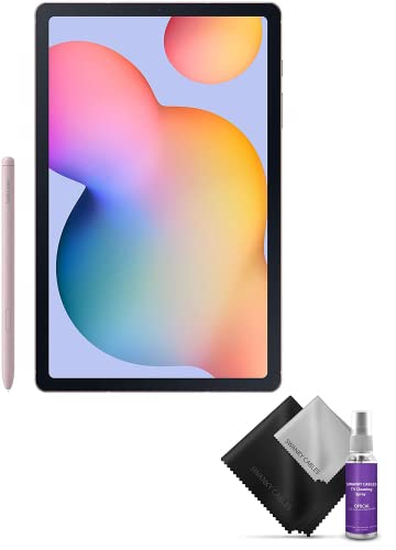 SAMSUNG Galaxy Tab S6 Lite 10.4" 64GB WiFi Android Tablet w/S Pen Included, Dual Speakers, Long Lasting Battery, SM-P610NZIAXAR, Chiffon Rose & Bundle with Swanky Cables Cleaning Kit