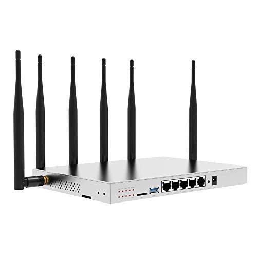 Wiflyer WG3526 4G LTE Router | AC1200Mbps Dual Band CAT4 Wireless Router with Metal Case and Detachable 6×5dBi Antennas| Gigabit Ethernet with TF Card Slot & USB3.0 Port & SIM Card Slot