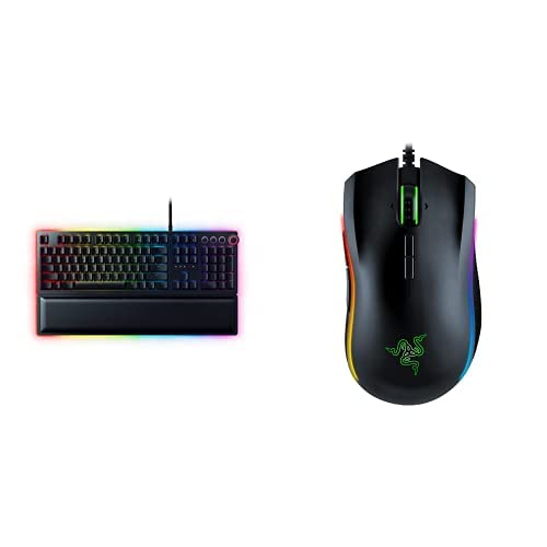 Razer Huntsman Elite Gaming Keyboard - Classic Black & Mamba Elite Wired Gaming Mouse: 16,000 DPI Optical Sensor - Chroma RGB Lighting - 9 Programmable Buttons - Mechanical Switches