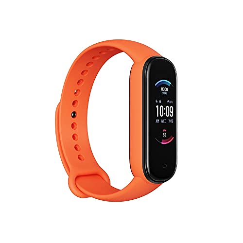 Amazfit Band 5 Activity Fitness Tracker for Women, Alexa Built-in, 15-Day Battery Life, Blood Oxygen, Heart Rate, Sleep & Stress Monitoring, 5 ATM Water Resistant, Health Smart Watch, Orange