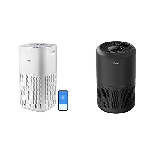 LEVOIT Air Purifiers for Home Large Room & Air Purifier for Home Allergies Pets Hair in Bedroom, H13 True HEPA Filter, 24db Filtration System Cleaner Odor Eliminators, Black