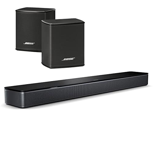 Bose Smart Soundbar 300 Bluetooth Wi-Fi Voice Control, Black Bundle with Bose Wireless Surround Speakers and SoundTouch Black, Pair