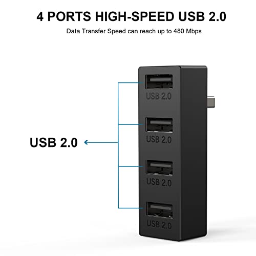 4 Ports USB Hub for Xbox Series S/X- Tensun USB 2.0 High-Speed Expansion Hub Charger Splitter Adapter for Xbox Series S/X Accessories, Compatible with Microsoft Xbox Series S/X Game Console