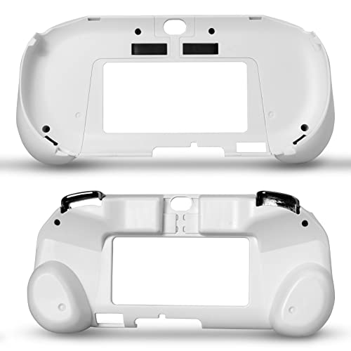 Gorliskl Hand Grip Handle Joypad Protective Case with L2 R2 Trigger Button Grip Shell Controller Protective Case for Sony Playstation PS Vita 2000 PSV 2000 PS Vita Slim.（White）