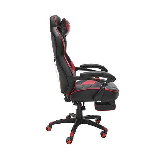 RESPAWN 110 Ergonomic Gaming Chair with Footrest Recliner - Racing Style High Back PC Computer Desk Office Chair - 360 Swivel, Adjustable Lumbar Support, Headrest Pillow, Padded Armrests - 2019 Red