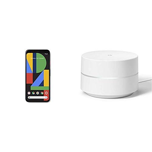 Google Pixel 4 - Clearly White 128GB - Unlocked with Google WiFi System, 1-Pack