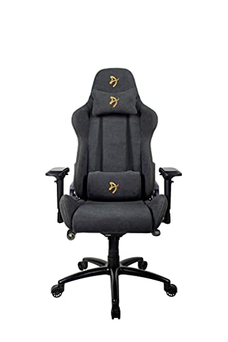 Arozzi Verona Signature Soft Fabric Ergonomic Computer Gaming/Office Chair with Recliner, Swivel, Tilt, Rocker, 4D Armrests, and Neck and Lumbar Pillows