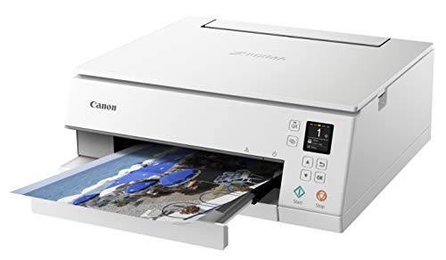 Canon TS6320 All-In-One Wireless Color Printer with Copier, Scanner and Mobile Printing, White, Works with Alexa