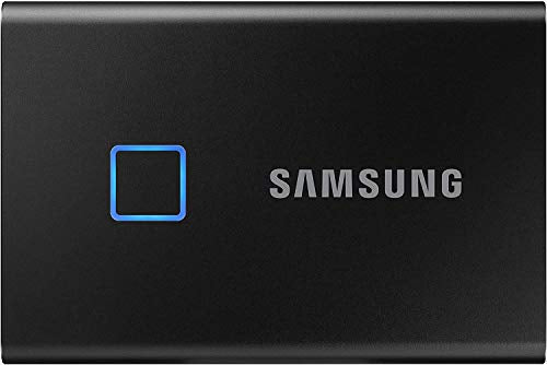 SAMSUNG T7 Touch Portable SSD 1TB - Up to 1050MB/s - USB 3.2 External Solid State Drive, Black (MU-PC1T0K/WW)