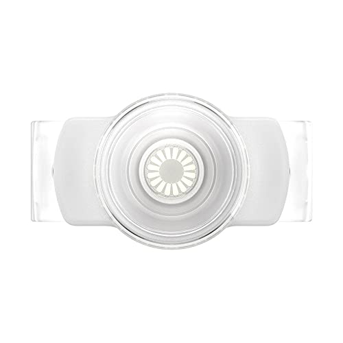 PopSockets PopGrip Slide Stretch with Square Edges: Grip and Stand for Phones and Cases, Removable, Swappable Top, White and Clear
