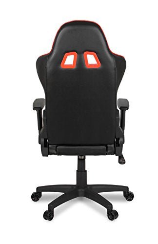 Arozzi - Forte PU Leather Ergonomic Computer Gaming/Office Chair with Recliner, Swivel, Tilt, Rocker, Adjustable Height and Adjustable Lumbar and Neck Support Pillows - Black - Red Accents