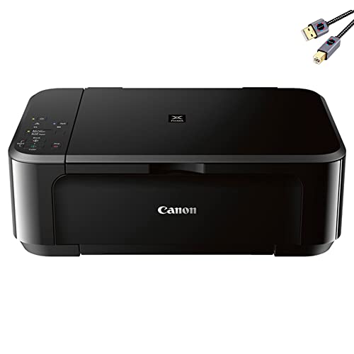 Canon Pixma 3620 Series Wireless All-in-One Color Inkjet Printer I Print Copy Scan I Duplex Print I Mobile Print I Up to 9.9ipm Print Speed I Up to 4800x1200 dpi Print Resolution Black+ Printer Cable