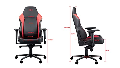 Hyperx Ruby Gaming Chair - Gamer Chairs for Adult - Video Game Chair for Office - Red Gamer Chairs - Silla Gaming Chair - Comfortable Computer PC Office Chair - Black Gaming Chair - Comfy Sillas Gamer