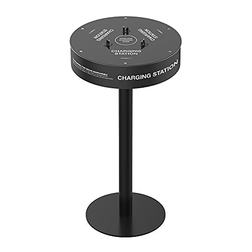 ChargeTech Power Table Cell Phone Charging Station w/ 6 Universal Charging Tips for All Devices + 1 Wireless Charging Pad - Fully Customizable, Commercial Charging Table (Model: TCS6)
