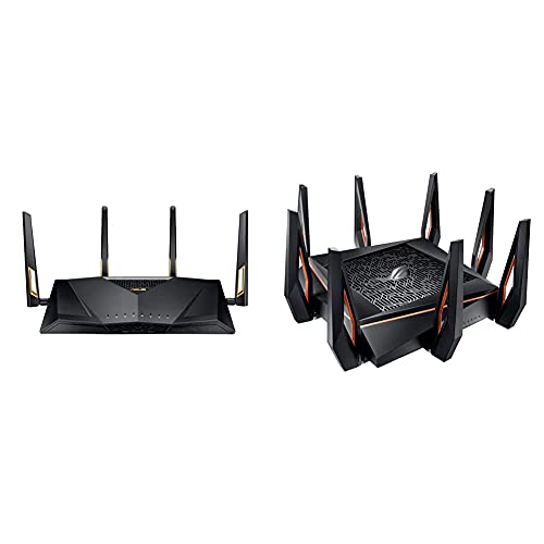 ASUS AX6000 WiFi 6 Gaming Router (RT-AX88U) & ROG Rapture WiFi 6 Gaming Router (GT-AX11000) - Tri-Band 10 Gigabit Wireless Router, 1.8GHz Quad-Core CPU, WTFast, 2.5G Port, AiMesh Compatible, Aura RGB