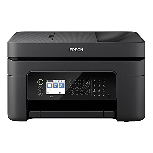 Epson Workforce WF-2850 All-in-One Wireless Color Inkjet Printer, Black - Print Scan Copy Fax - 10 ppm, 5760 x 1440 dpi, Auto 2-Sided Printing, 30-Sheet ADF, Voice-Activated, Vertluna Printer_Cable