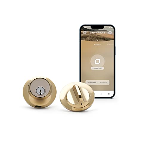 Level Lock Smart Lock, Keyless Entry, Smartphone Access, Bluetooth, Works with Apple HomeKit - Polished Brass