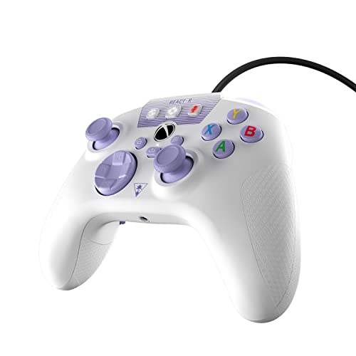 Turtle Beach REACT-R Controller Wired Game Controller – Licensed for Xbox Series X & Xbox Series S, Xbox One & Windows – Audio Controls, Mappable Buttons, Textured Grips - White/Purple