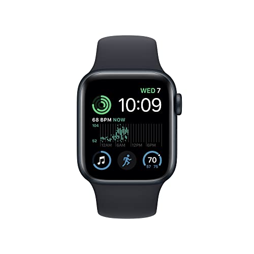 Apple Watch SE (2nd Gen) [GPS + Cellular 40mm] Smart Watch w/Midnight Aluminum Case & Midnight Sport Band - S/M. Fitness & Sleep Tracker, Crash Detection, Heart Rate Monitor, Water Resistant