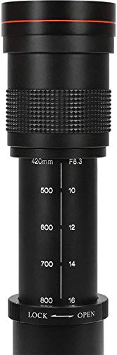 High-Power 420-1600mm f/8.3 HD Manual Telephoto Lens for Nikon D500, D600, D610, D700, D750, D800, D800e, D810, D810a, D850, D3400, D5000, D5100, D5200, D5300, D5500, D5600, D7100, D7200, D7500 DSLR