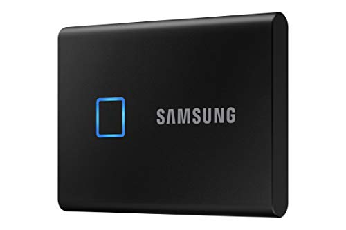 SAMSUNG T7 Touch Portable SSD 1TB - Up to 1050MB/s - USB 3.2 External Solid State Drive, Black (MU-PC1T0K/WW)