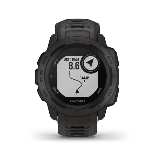 Garmin 010-02064-00 Instinct, Rugged Outdoor Watch with GPS, Features Glonass and Galileo, Heart Rate Monitoring and 3-Axis Compass, Graphite