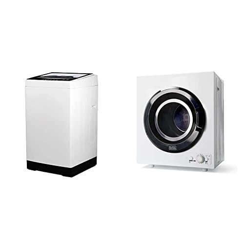 BLACK+DECKER BPWM16W Portable Washer, White & BCED26 Portable Dryer, Small, 4 Modes, Load Volume 8.8 lbs, White