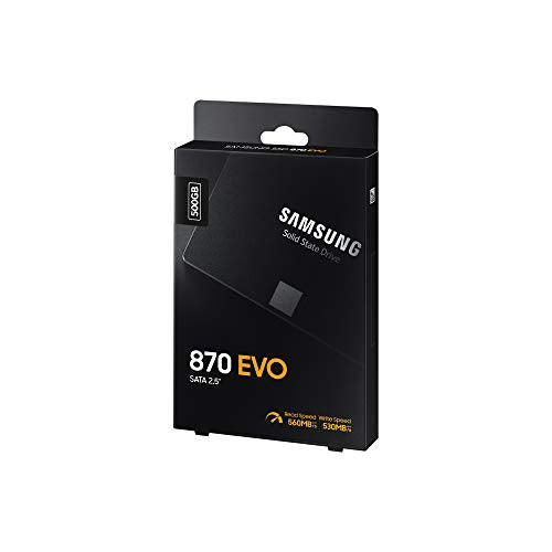 Samsung SSD 870 EVO, 500 GB, Form Factor 2.5”, Intelligent Turbo Write, Magician 6 Software, Black