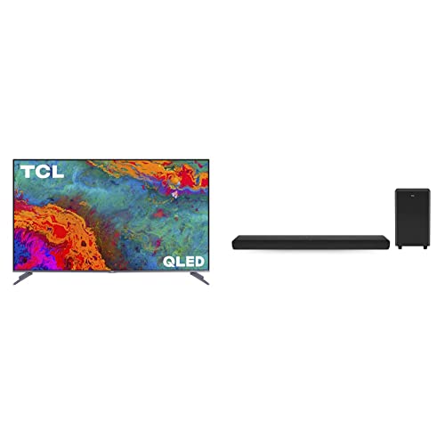 TCL 65-inch 5-Series 4K UHD Dolby Vision HDR QLED Roku Smart TV - 65S535, 2021 Model with TCL Alto 8 Plus 3.1.2 Channel Dolby Atmos Sound Bar